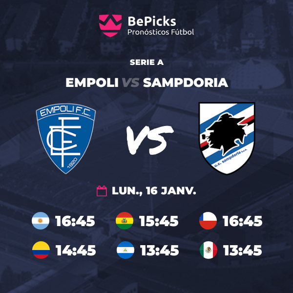 Estadísticas de empoli contra sampdoria